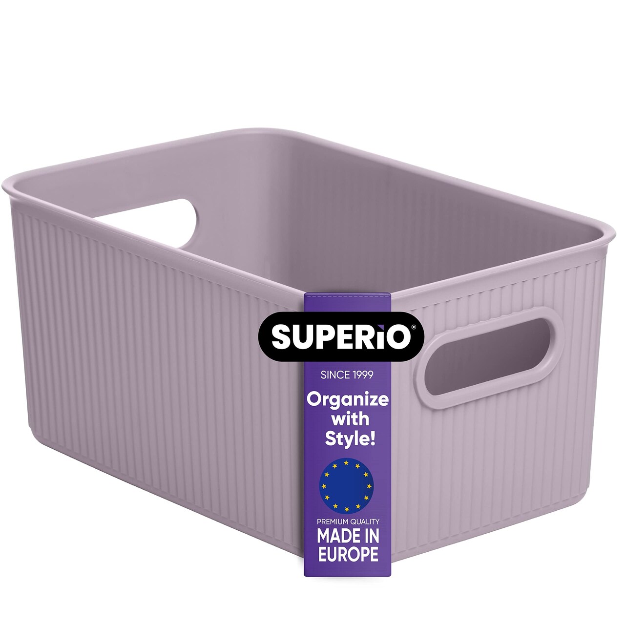 Superio Plastic Storage Container Bins, Organizer Baskets, Boxes for Organizing Closet Shelves Drawer Shelf